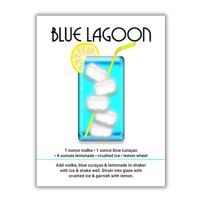 Art Deco Cocktail Print - Blue Lagoon
