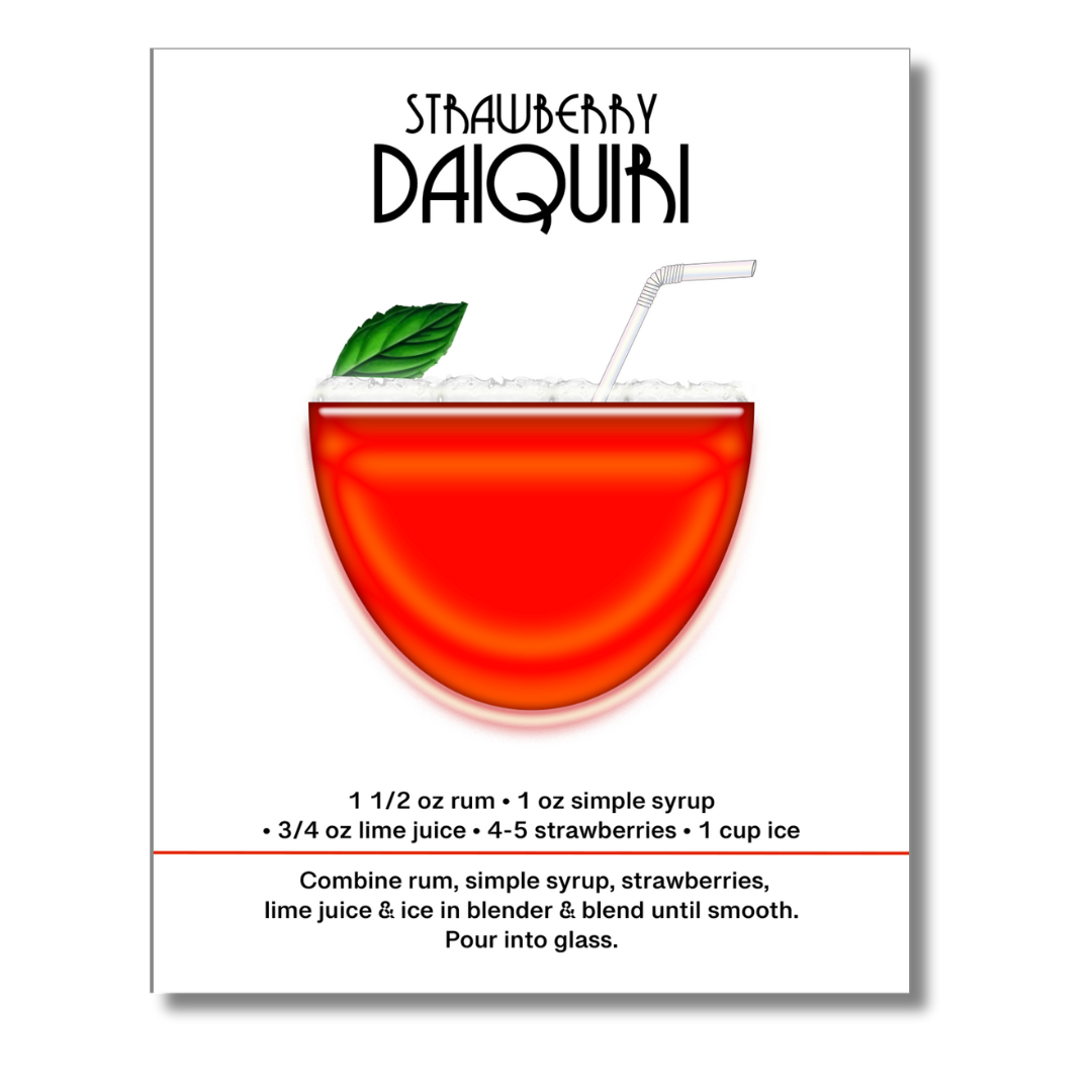 Art Deco Cocktail Print - Strawberry Daiquiri