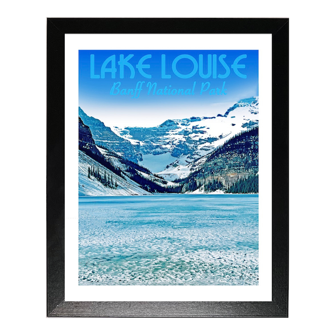 Lake Louise, Vintage Travel Print (FRAMED)