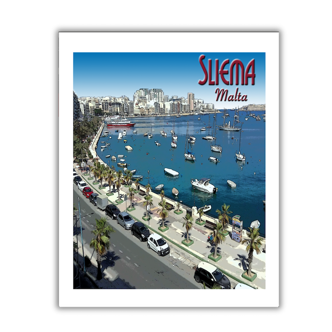 Malta, Vintage Travel Print (FRAMED)