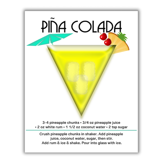 Art Deco Cocktail Print - Pina Colada