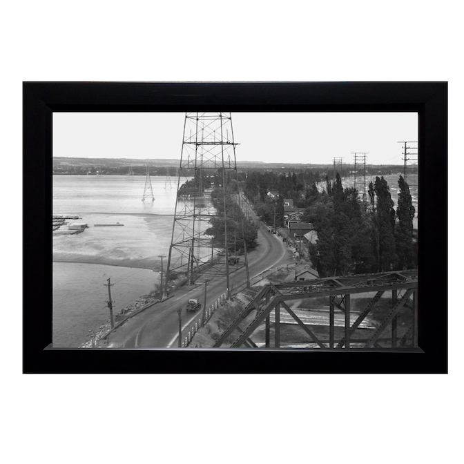 Beach Strip & Swing Bridge, Hamilton Heritage Print