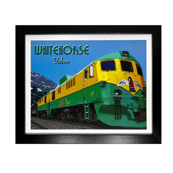 Whitehorse, Yukon, Vintage Travel Print (FRAMED)