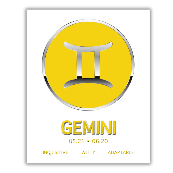 GEMINI Zodiac Sign FRAMED Print