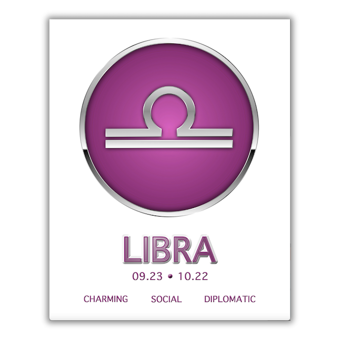 LIBRA Zodiac Sign FRAMED Print