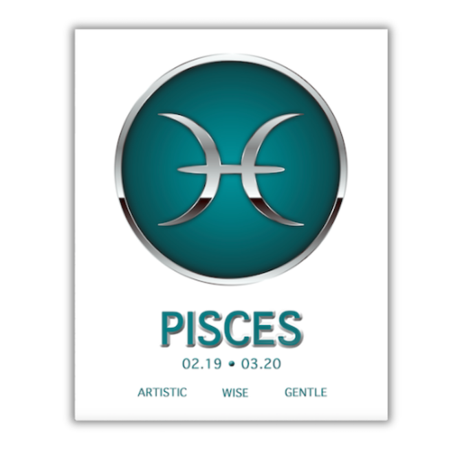 PISCES Zodiac Sign FRAMED Print